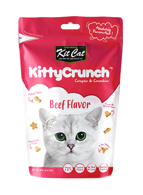 KitCat Kitty Crunch Beef Dry Cat Food, 60g