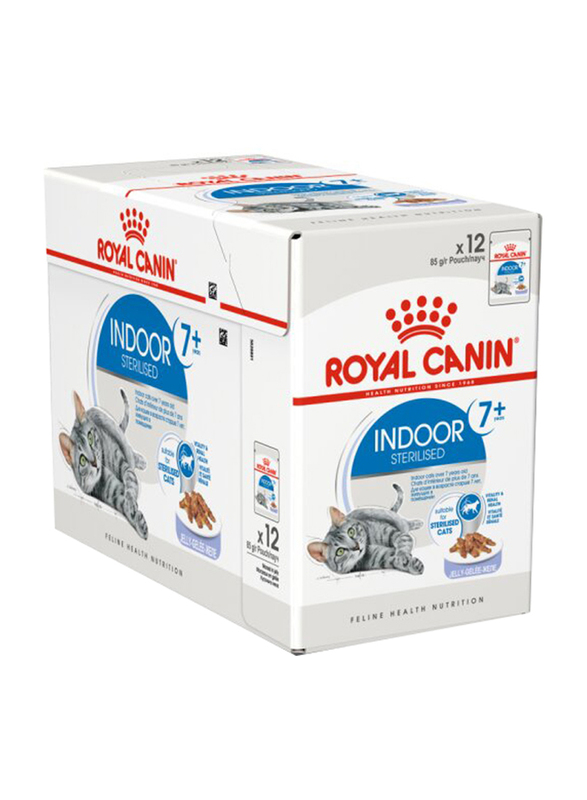 Royal Canin Indoor Sterilised 7+ JELLY Cat Wet Food, 12 x 85g