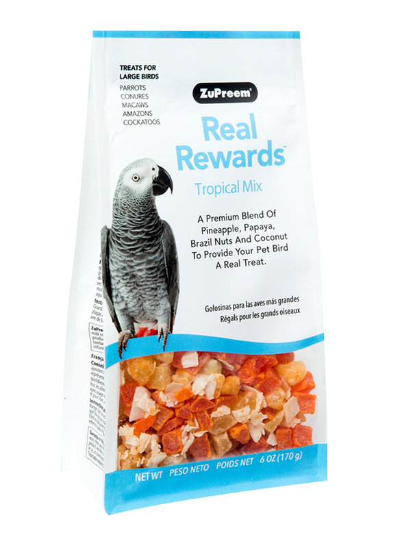 Zupreem Real Rewards Tropical Mix Dry Bird Food, Large, 170g