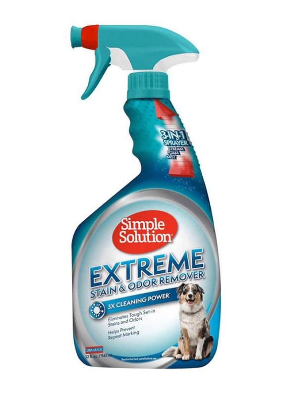 Simple Solution 3-in-1 Extreme Dog Stain & Odor Remover, 945ml, White