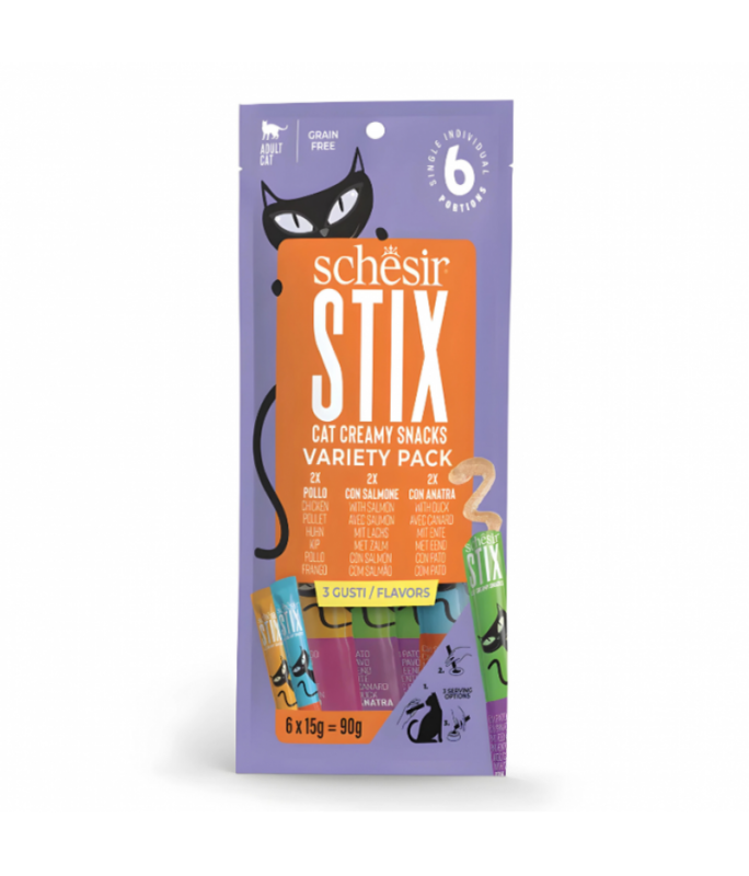 

Schesir Stix Cat Treat - Variety Pack - BOX - 12*(6*15g)