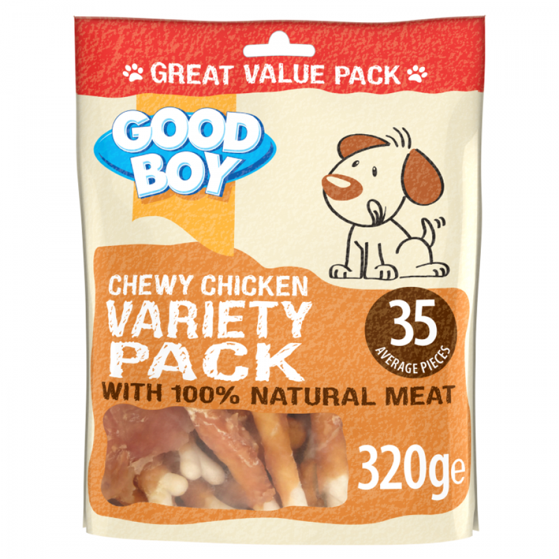 

Good Boy Dog Treat - Chewy Chicken - Variety Pack - 35pcs - 320g