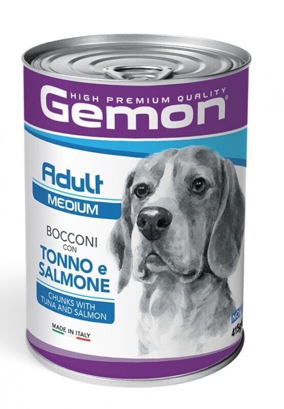 

GEMON Adult Dog Chunks - Tuna/Salmon - Can - BOX - 24*415g