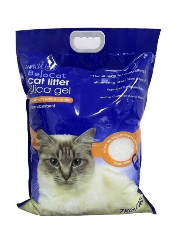 

Belocat Crystal Unscented Cat Litter, 18L, Blue