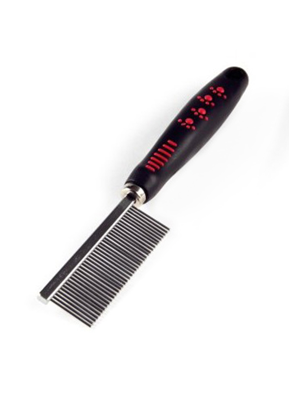 

Padovan Pet Comb Close Grip with Handle, Medium, Red/Black