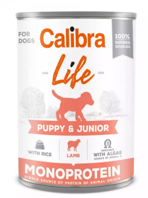 

Calibra Monoprotein Puppy & Junior - Lamb & Rice - Can - BOX - 6*400g