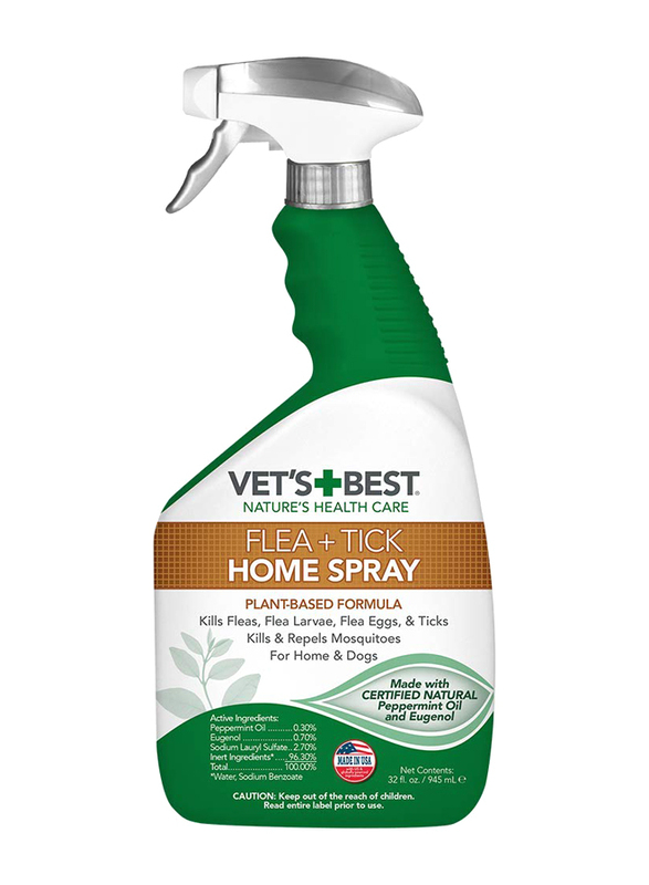 Vet's Best Natural Flea + Thick Dog Home Spray, 945ml, Green