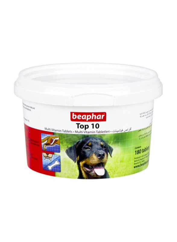 

Beaphar Top 10 Multi Vitamin for Dog, 180 Tablets, Multicolour