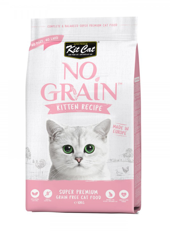 KitCat Super Premium No Grain Kitten Recipe Dry Cat Food, 10Kg