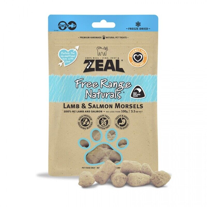 

ZEAL Cat Treat Lamb & Salmon Morsels - 100g