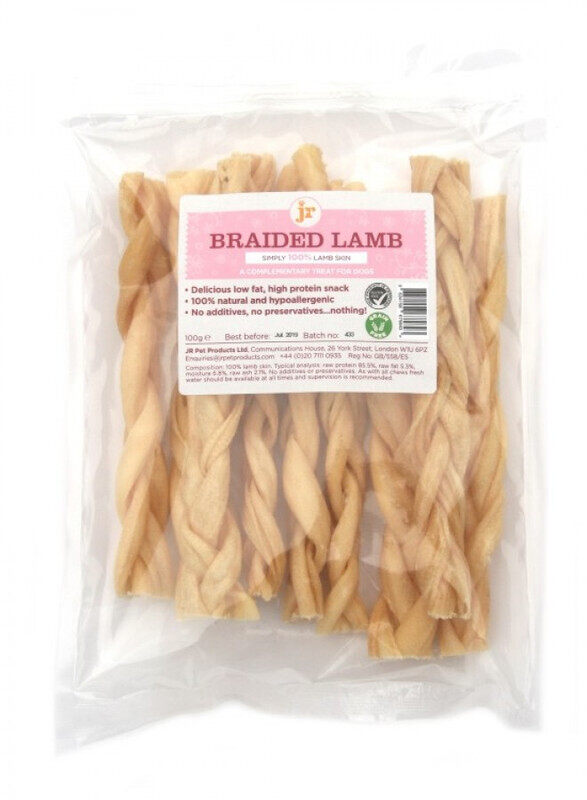 

JR Dog Treat - Braided Lamb - 100g