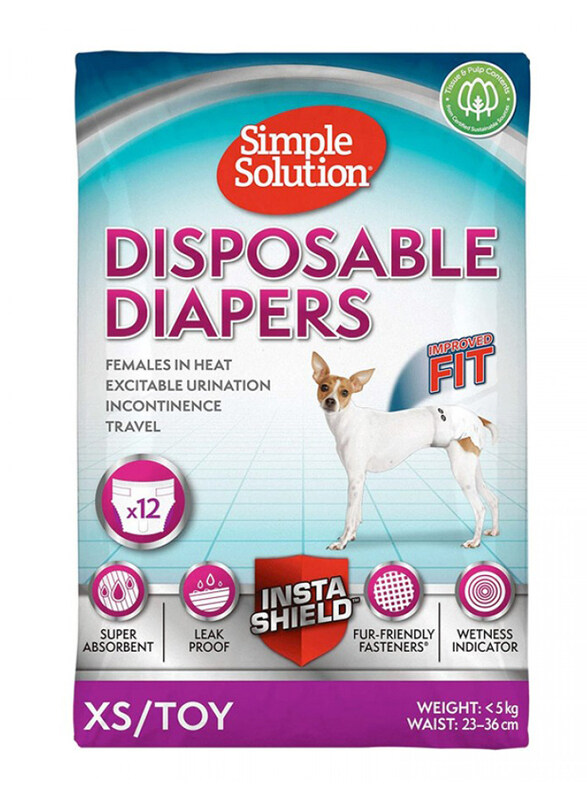 

Simple Solution Dog Disposable Diapers, Extra Small, 12 Pieces, White