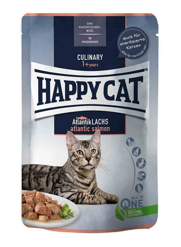 

Happy Cat MIS Culinary Atlantic Salmon Adult Cat Wet Food, 85g
