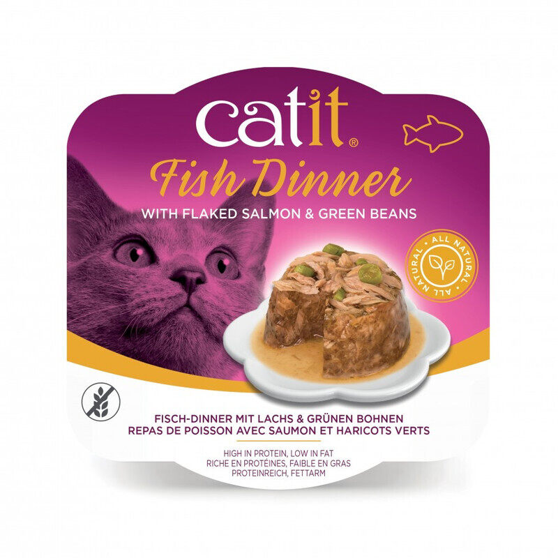 

Catit Fish Dinner Cat Food - Salmon & Green Bean - Pouch - BOX - 6x80g
