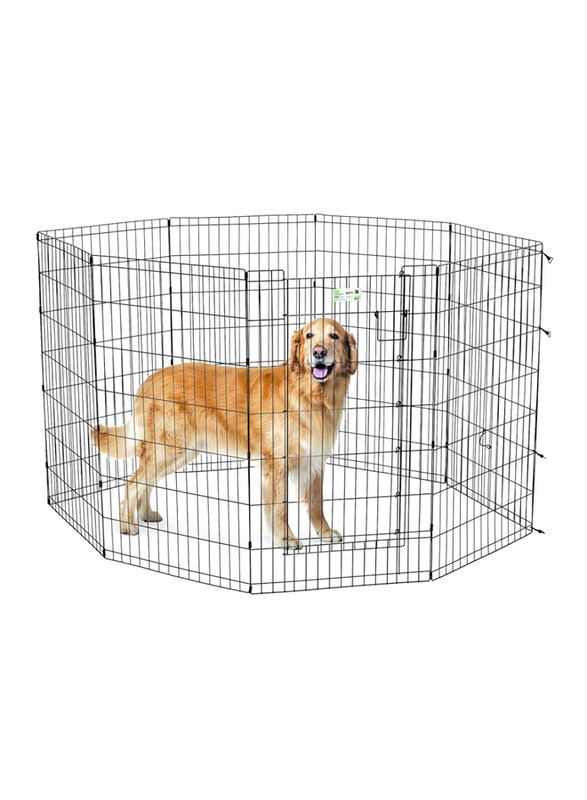 

MidWest Exercise Pen + Care Fence, Large, 42-107cm, Black