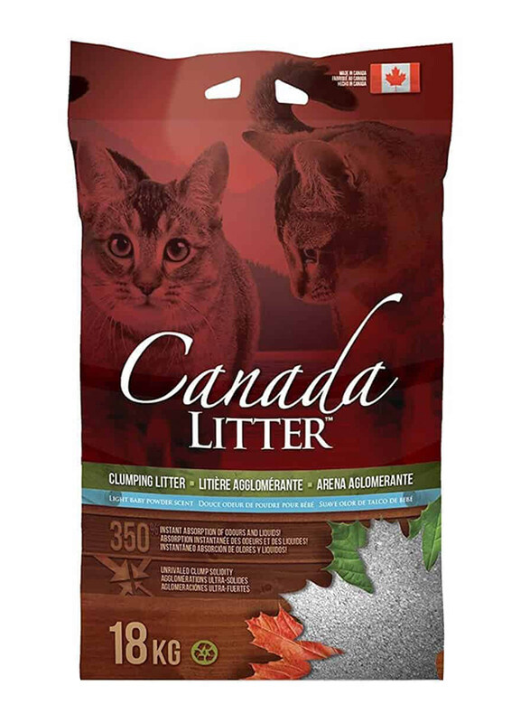

Canada Litter Clumping Cat Litter with Baby Powder Scent, 18kg, Multicolour