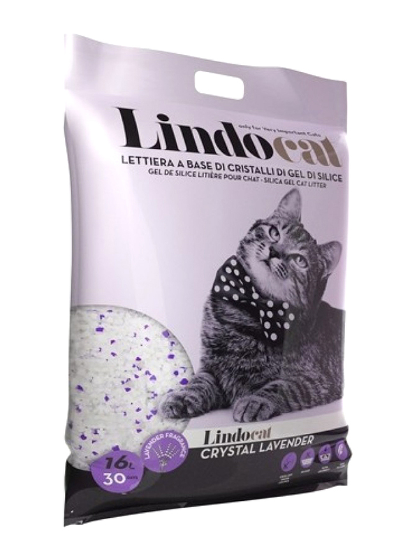 Lindocat Crystal Lavender Cat Litter, 16Liter, White