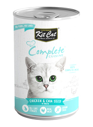 KitCat Complete Cuisine Chicken & Chia Seed Flavour In Broth Can Wet Cat Food, 150g