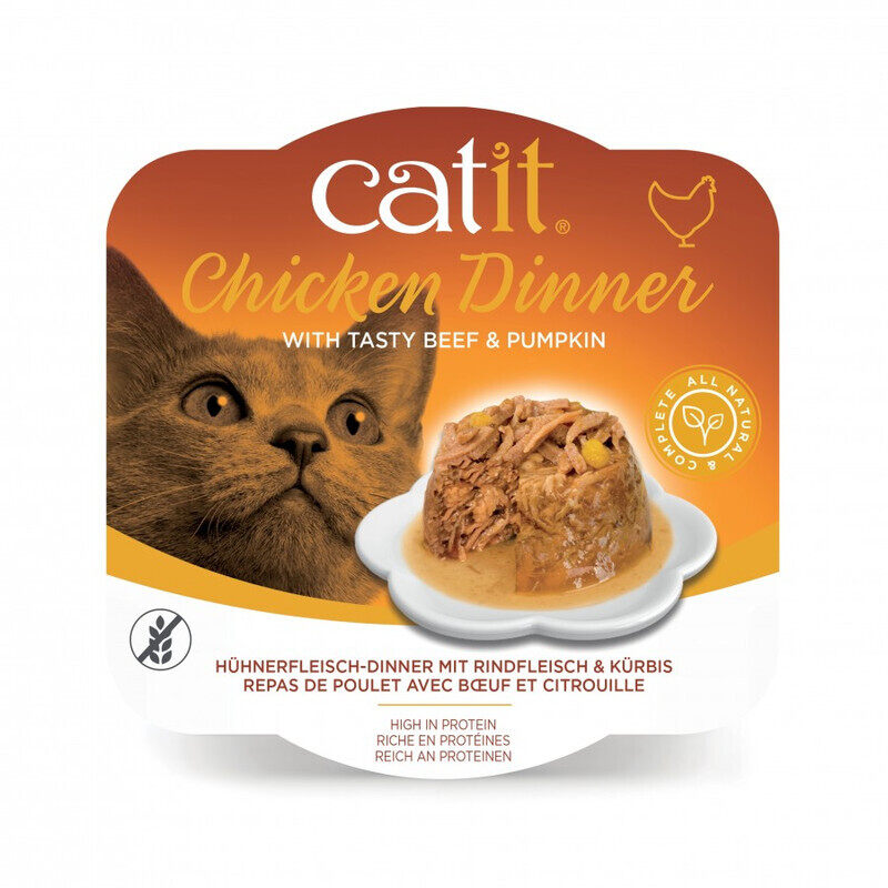 

Catit Chicken Dinner Cat Food - Beef & Pumpkin - Pouch - BOX - 6x80g