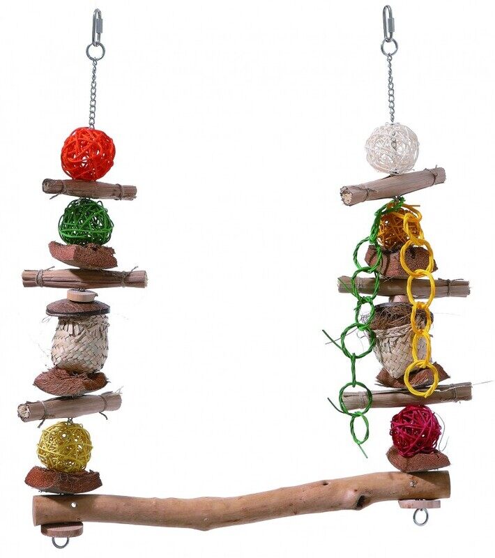 

Coollapet Bird Toy Chewie Swing - Colorful - L