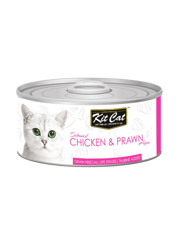 

KitCat Deboned Chicken & Prawn Flavour Can Cat Wet Food, 24 x 80g