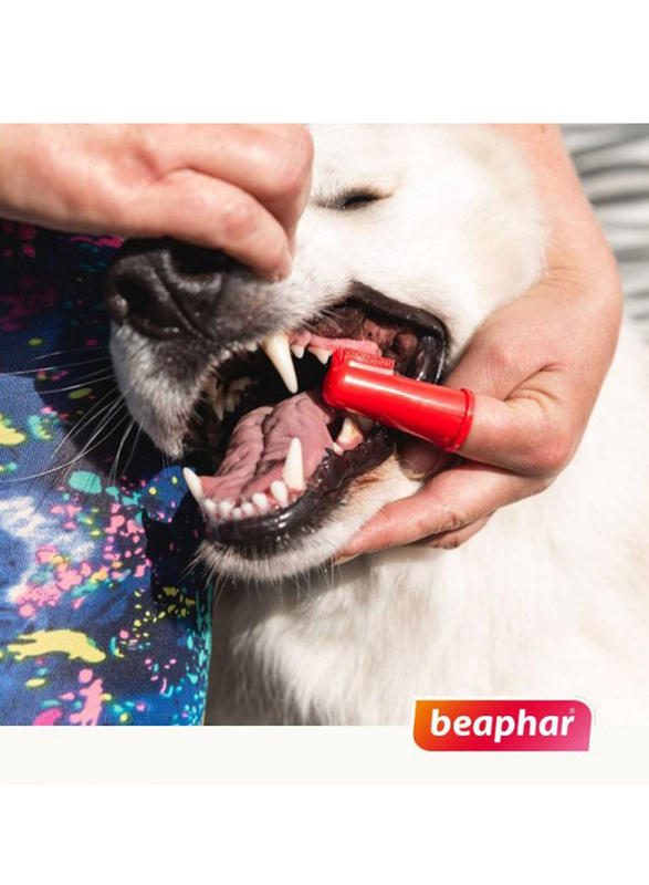 Beaphar Finger Toothbrush for Dog, Red