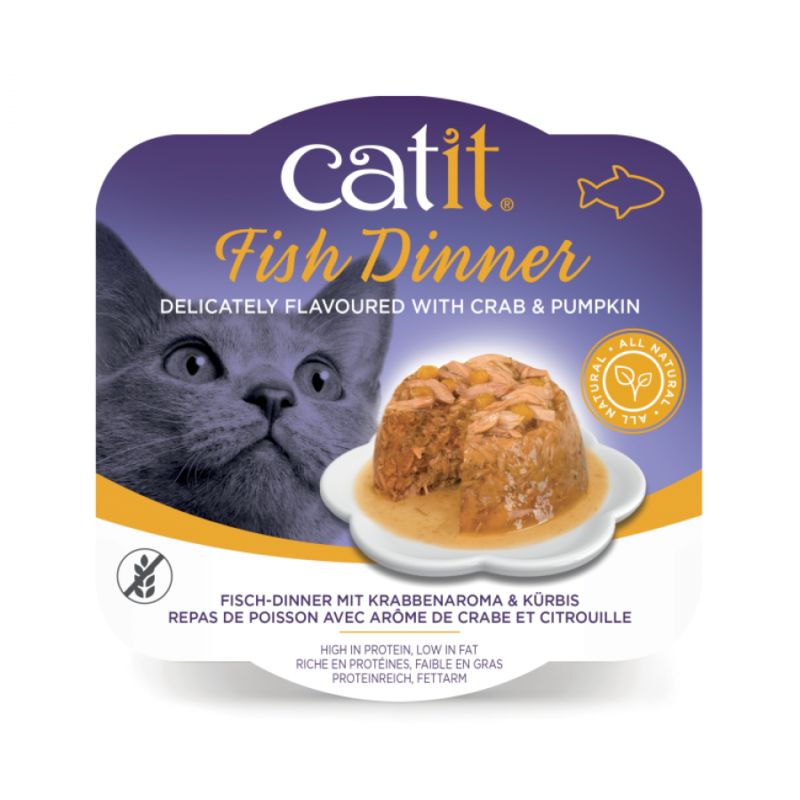 

Catit Fish Dinner Cat Food - Crab & Pumpkin - Pouch - BOX - 6*80g