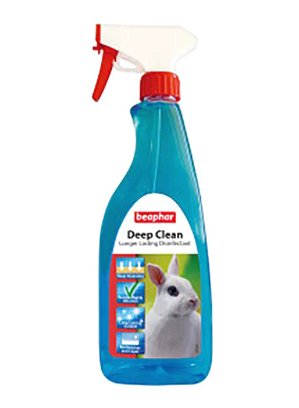Beaphar Deep Clean Disinfectant for Rabbit, Hamster, Gerbil Small Animal, 500ml, Blue