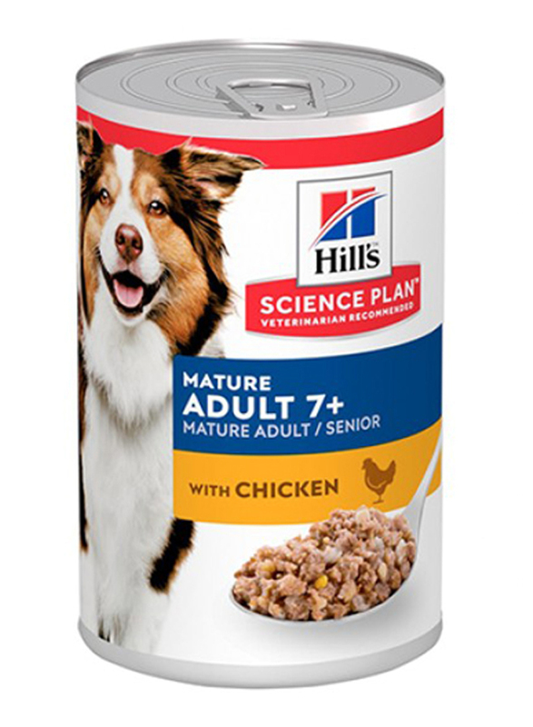 Hill's Science Plan Mature Chicken Adult Dog 7+ Wet Food Can Box, 12 x 370g