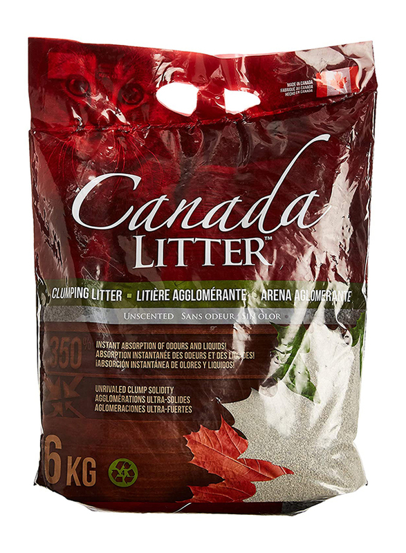 Canada Litter Clumping Cat Litter with Unscented Scent, 6kg, Multicolour