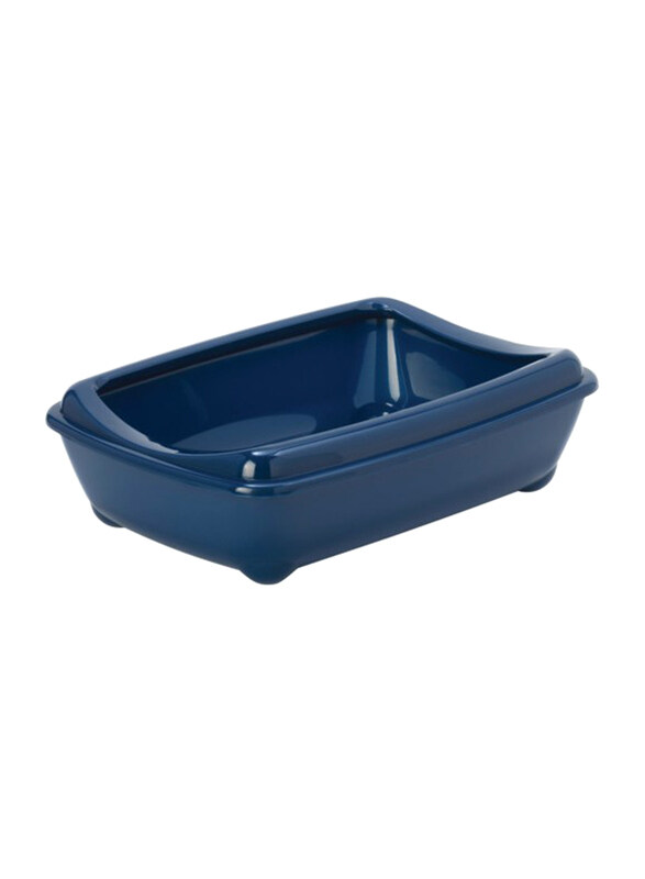 Moderna Arist Cat Litter Box with Protection, Large, Dark Blue