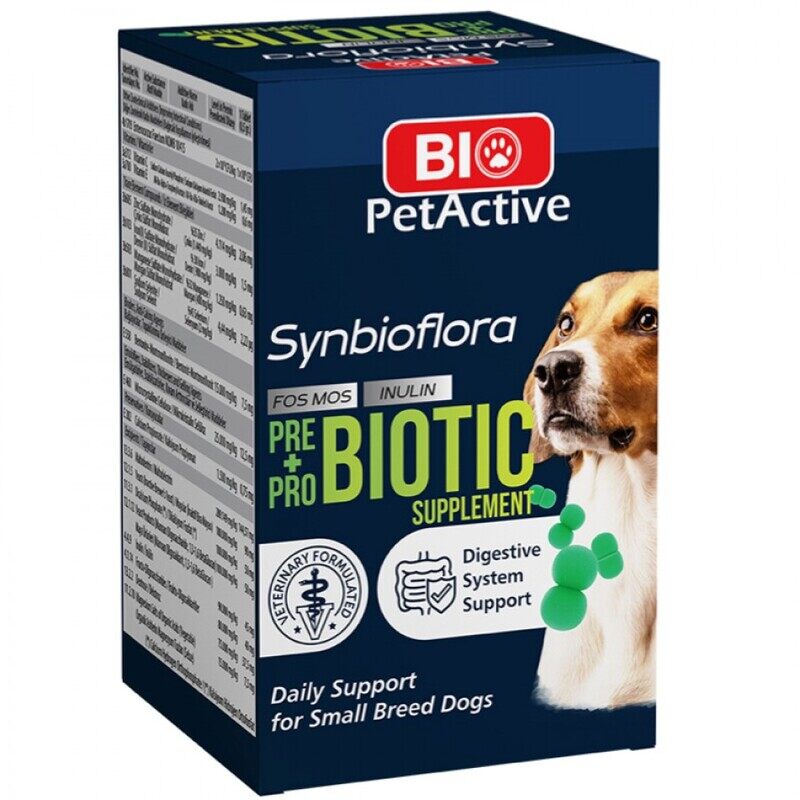 

BIO PetActive Synbioflora Pre + Probiotics - Dog - Small Breed - 60Tabs