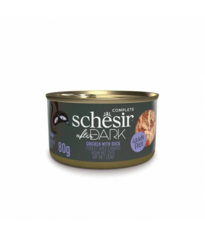 

Schesir After Dark Cat Wholefood In Broth - Chicken With Duck - Can - BOX - 12*80g