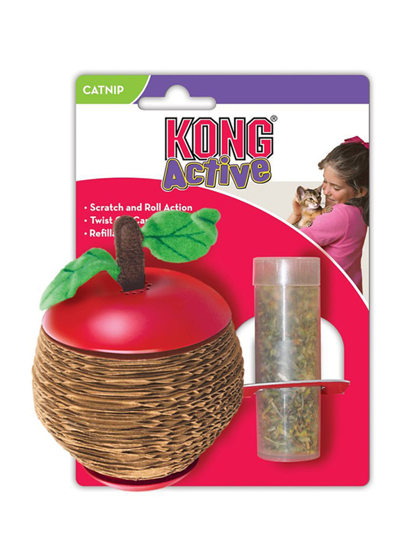 Kong Scratch Catnip Apple Cat Toy, Red