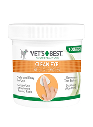 Vet's Best Clean Eye Round Wipes, 100 Pieces, White
