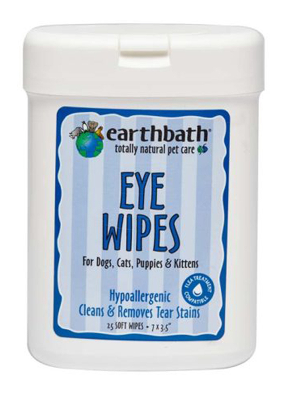 Earth Bath Hypo-Allergenic Eye Wipes without Fragrance, 25-Piece, M, Blue