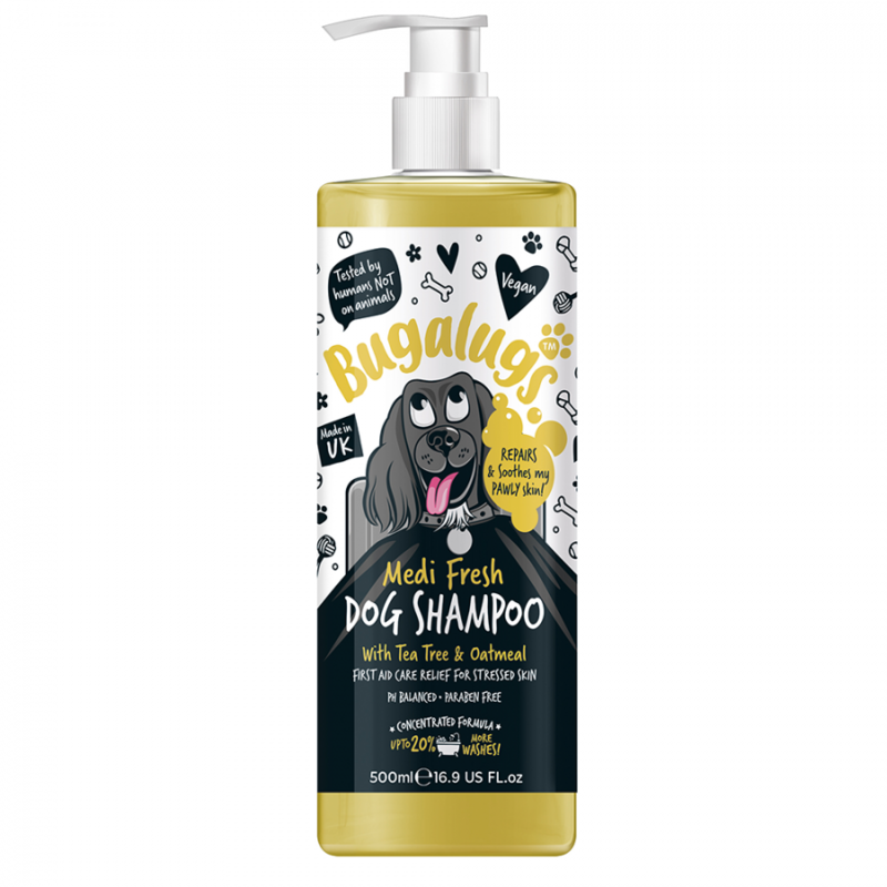 

Bugalugs Dog Shampoo - Medi Fresh - Tea tree & Oatmeal - 500ml