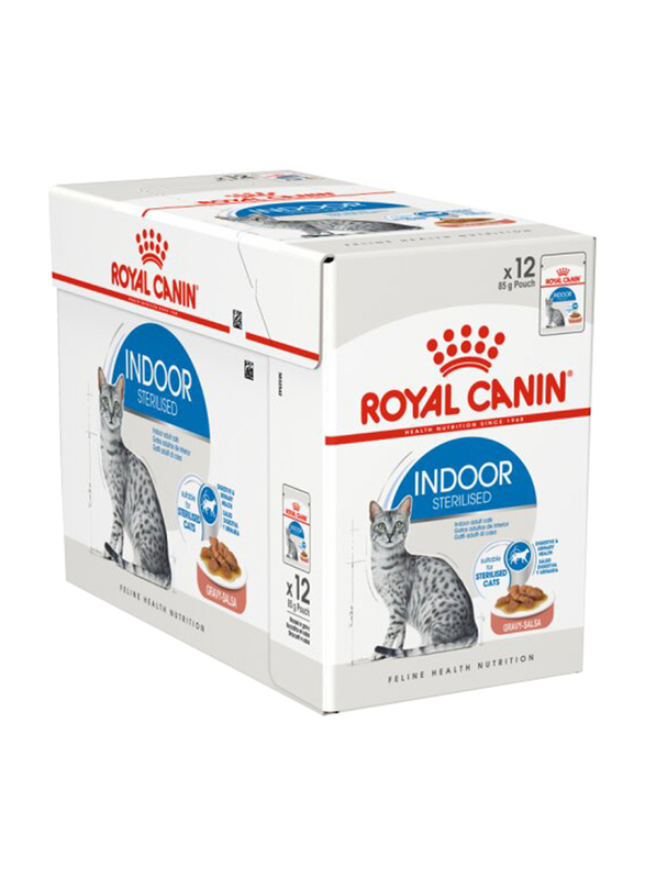 Royal Canin Adult Indoor Sterilized Gravy Pouch Cat Wet Food, 12 x 85g