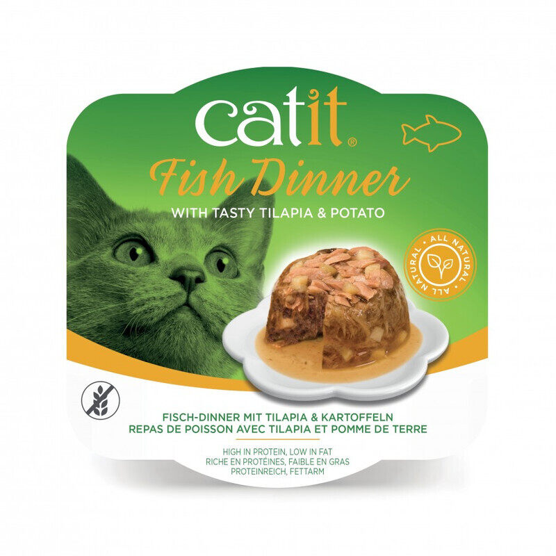 

Catit Fish Dinner Cat Food - Tilapia & Potato - Pouch - BOX - 6x80g