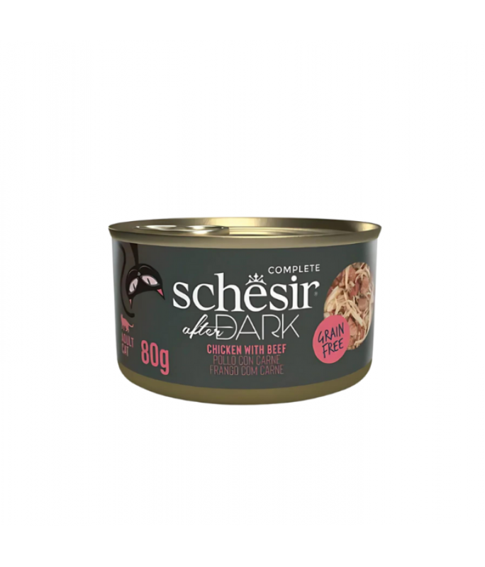 

Schesir After Dark Cat Wholefood In Broth - Chicken With Beef - Can - BOX - 12*80g