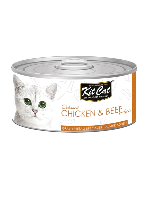 KitCat Chicken & Beef/Deboned Flavour Can Wet Cat Food, 80g