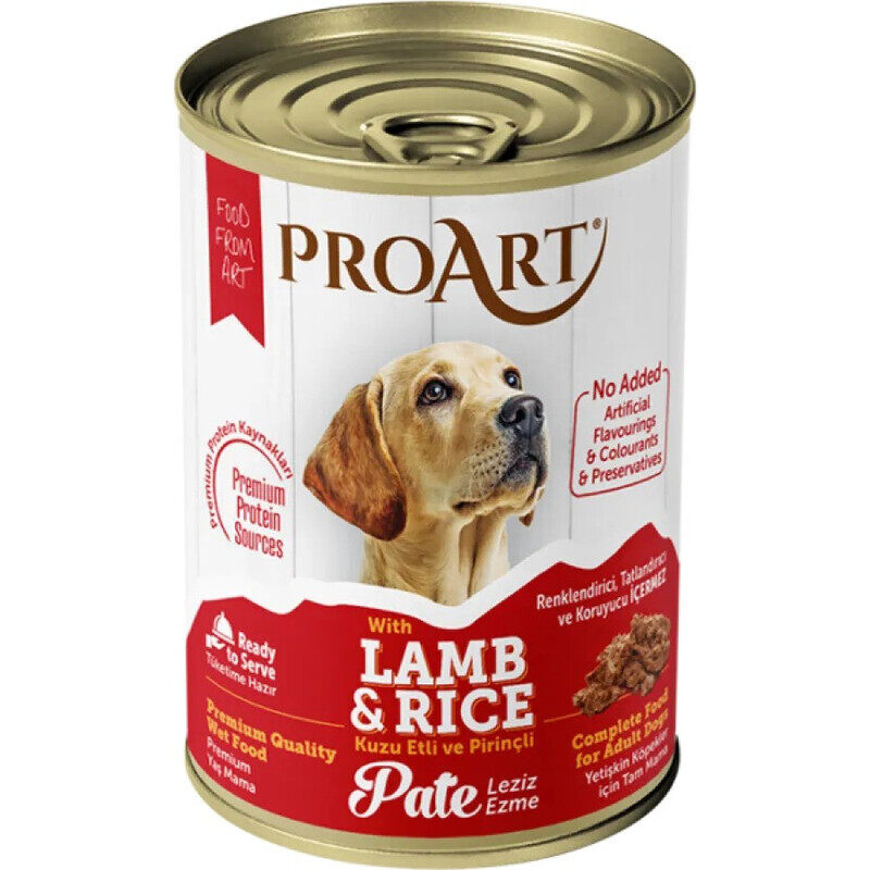 

ProArt Adult Dog Food - Lamb & Rice PATE in Gravy - Can - 24*400g