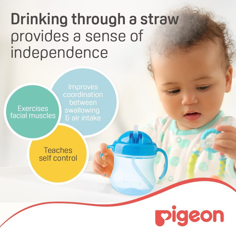 Pigeon Magmag Straw Cup, Sky Blue