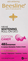 Beesline Whitening Cotton Candy Roll-On Deodorant, 50ml