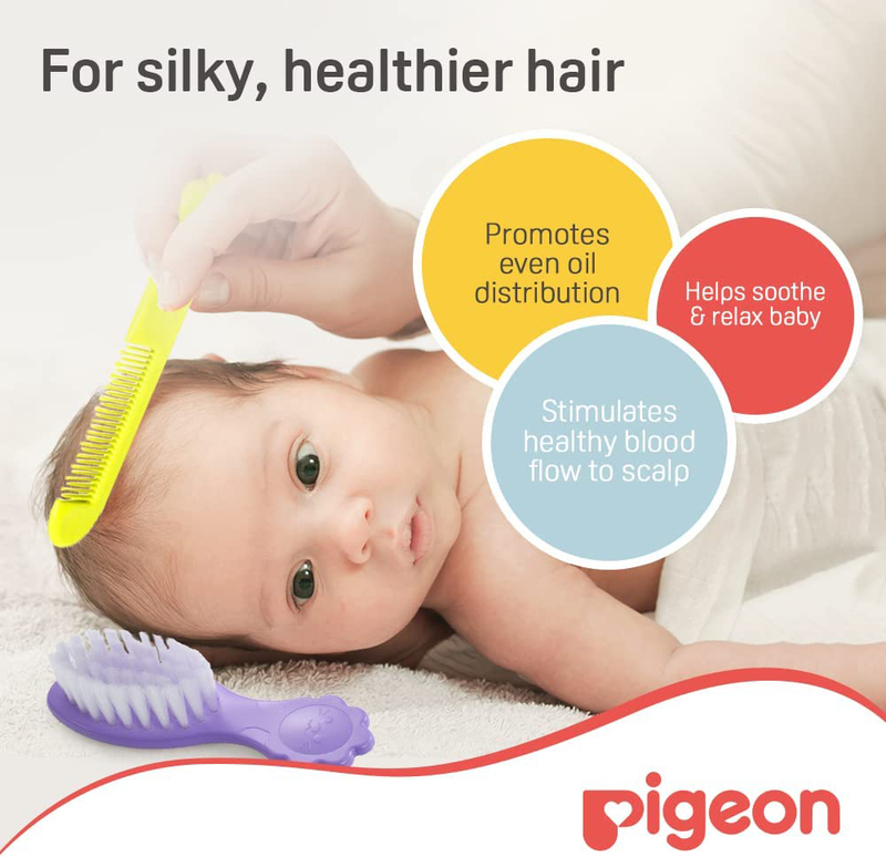 Pigeon Comb & Hair Brush Set for Kids