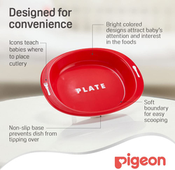 Pigeon Do It Myself Learning Plate Stage 2, Red
