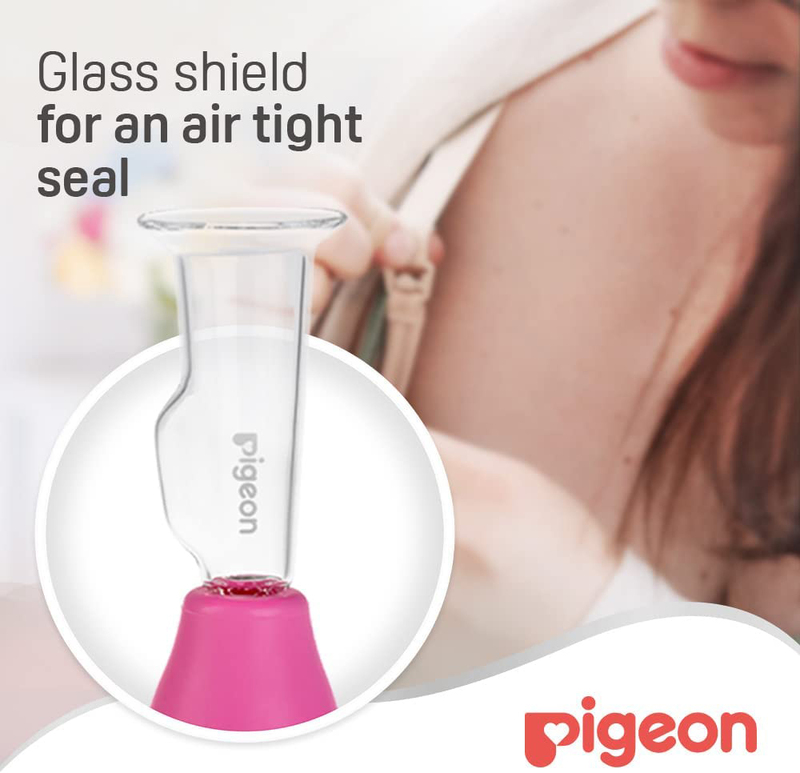 Pigeon Breast Care Pump with Glass Shield, Pink