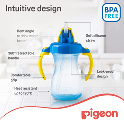 Pigeon Petite Straw Bottle Hanging Type, 150ml, Blue