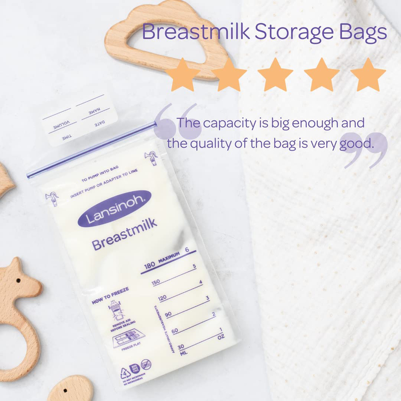 Lansinoh Breastmilk Storage Bags, 50 Sachet, Clear