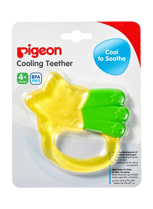 Pigeon Star Cooling Teether, Yellow/Green